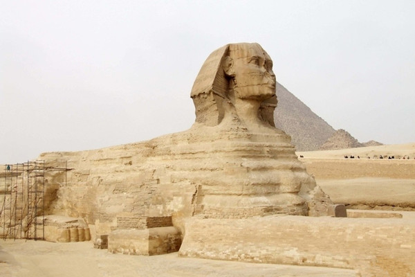 埃及金字塔人面兽身图片